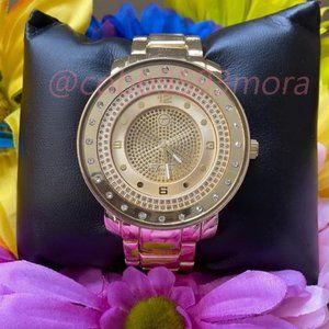 NEW MEN GOLD BIG FACE BLING WATCH